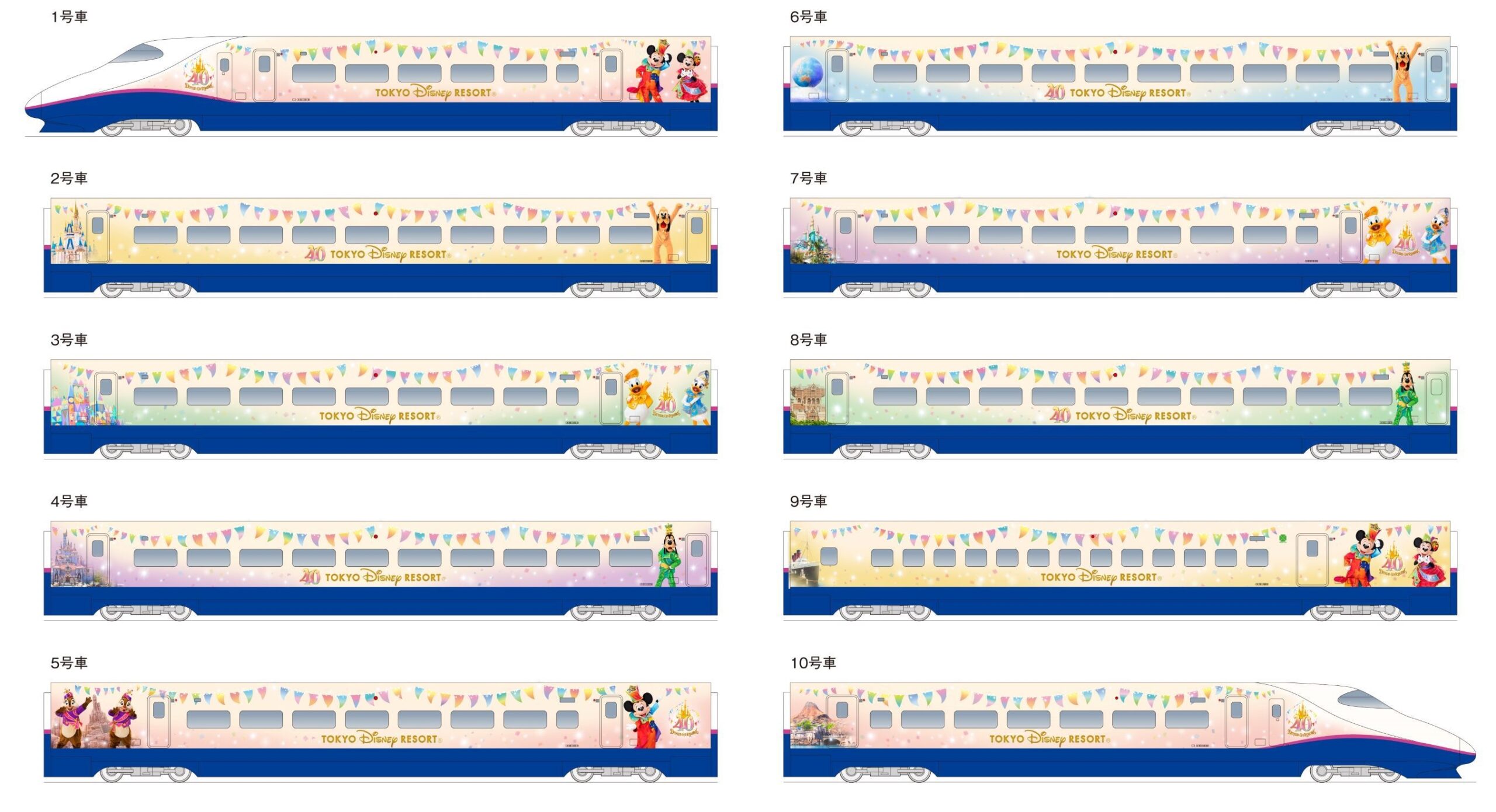 東京ディズニーリゾート40周年「マジカルドリーム新幹線」運行