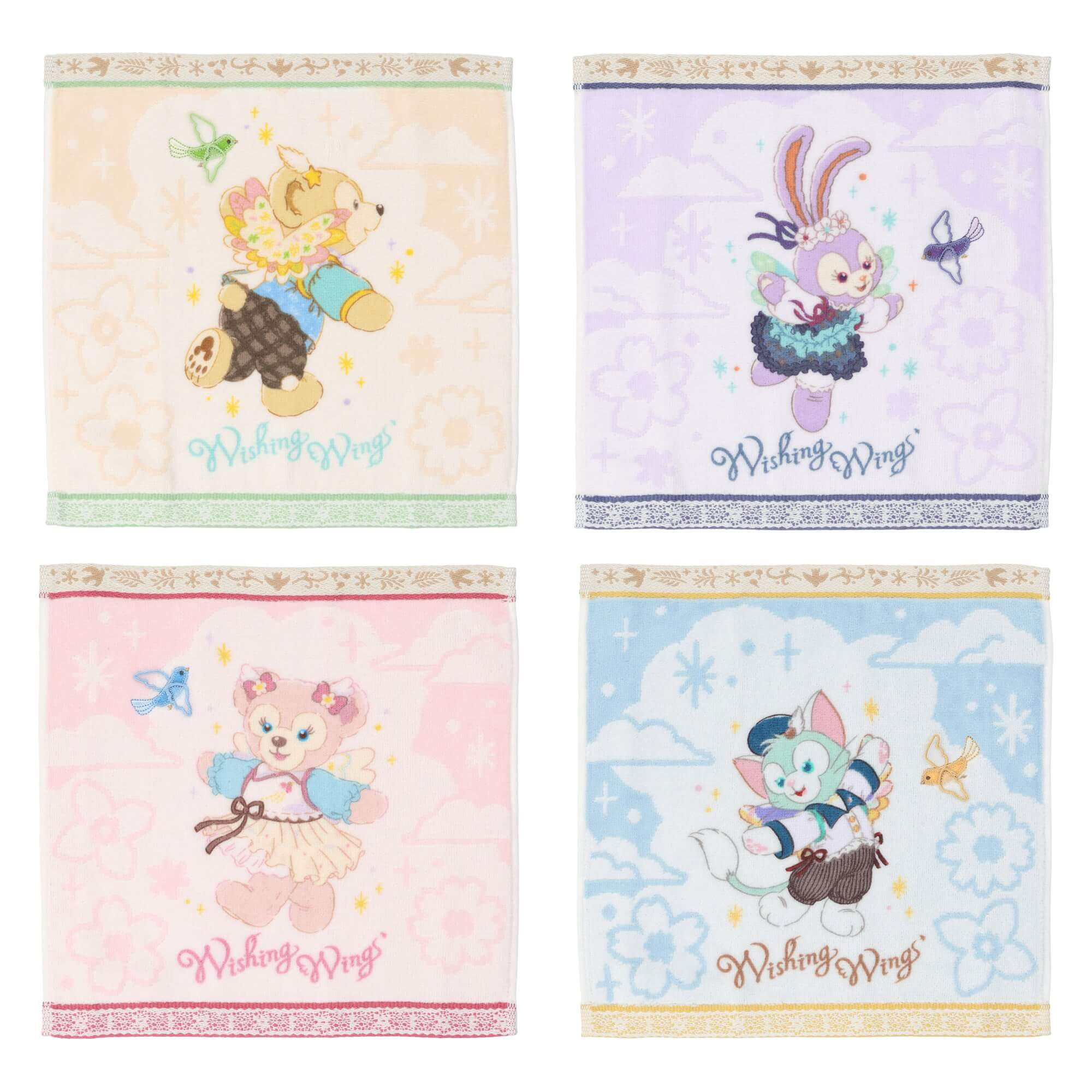 ダッフィー新作ミニタオル ダッフィー、シェリーメイ、ジェラトーニ